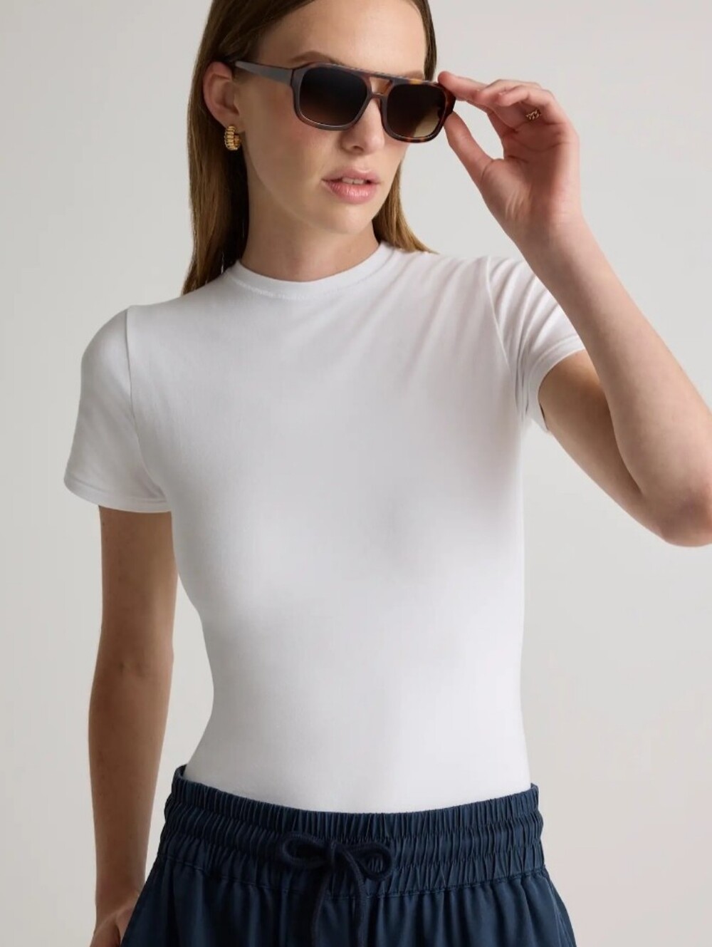 Quince 100% Organic Cotton Boxy Crewneck T-Shirt Womens Small Classic White Tee